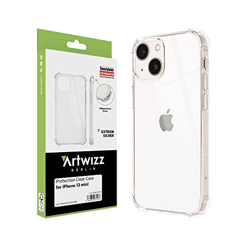 Artwizz Protection Case kompatibel mit iPhone 13 Mini - Schlanke Schutzhülle aus TPU mit Extra Luftgepolsterten Airbag Ecken - Transparent von Artwizz