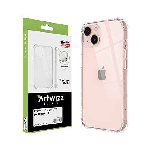 Artwizz Protection Case kompatibel mit iPhone 13 - Schlanke Schutzhülle aus TPU mit Extra Luftgepolsterten Airbag Ecken - Transparent von Artwizz
