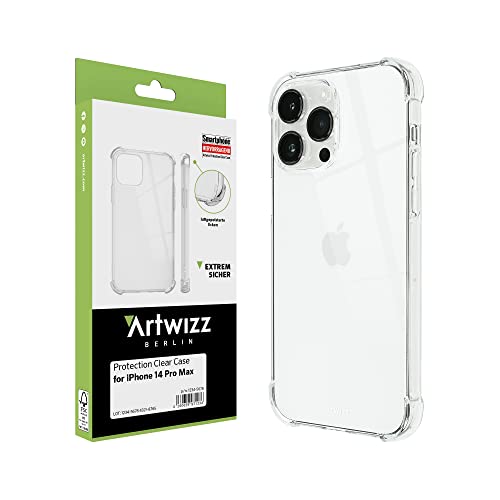 Artwizz Protection Case kompatibel mit iPhone 14 Pro Max - Schlanke Schutzhülle aus TPU mit Extra Luftgepolsterten Airbag Ecken - Transparent von Artwizz
