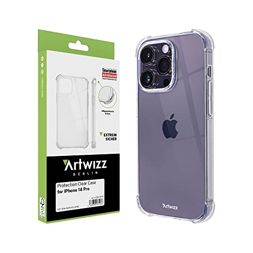 Artwizz Protection Case kompatibel mit iPhone 14 Pro - Schlanke Schutzhülle aus TPU mit Extra Luftgepolsterten Airbag Ecken - Transparent Artwizz Protection Case kompatibel mit iPhone 14 Pro - Schlanke Schutzhülle aus TPU mit Extra Luftgepolsterten Airbag Ecken - Transparent von Artwizz