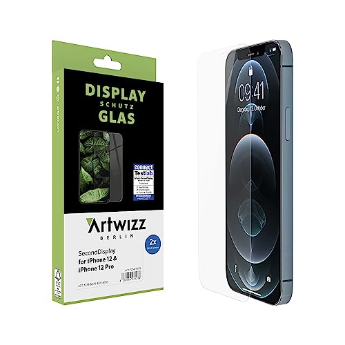 Artwizz SecondDisplay (2er Pack) Schutzglas geeignet für iPhone 12/12 PRO (6.1') - Displayschutz aus Sicherheitsglas, 9H Schutzgrad, Hüllenfreundlich von Artwizz