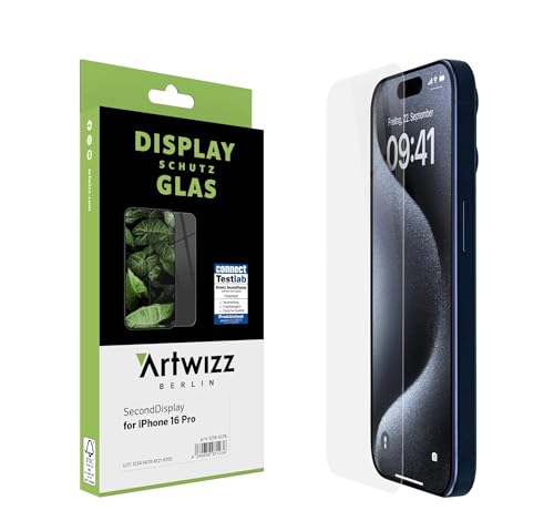 Artwizz SecondDisplay Displayschutz kompatibel für iPhone 16 Pro - HD Schutzglas aus Sicherheitsglas, 9H Härte Artwizz SecondDisplay Displayschutz kompatibel für iPhone 16 Pro - HD Schutzglas aus Sicherheitsglas, 9H Härte von Artwizz