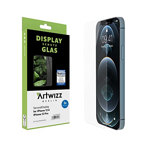 Artwizz SecondDisplay Schutzglas kompatibel für iPhone 12/12 Pro - 3 Stück - HD Displayschutz aus Sicherheitsglas, 9H Härte von Artwizz