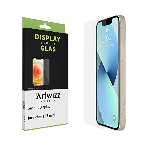Artwizz SecondDisplay Schutzglas kompatibel für iPhone 13 mini - HD Displayschutz aus Sicherheitsglas mit 9H Härte von Artwizz
