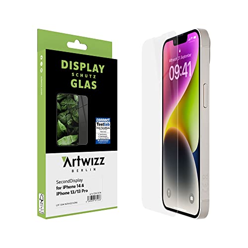 Artwizz SecondDisplay Schutzglas kompatibel für iPhone 14, iPhone 13 & 13 Pro - HD Displayschutz aus Sicherheitsglas mit 9H Härte von Artwizz