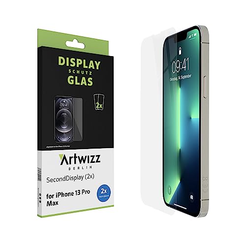 Artwizz SecondDisplay Schutzglas kompatibel für iPhone 14 Plus, iPhone 13 Pro Max (6.7') - 2 Stück - HD Displayschutz aus Sicherheitsglas mit 9H Härte von Artwizz