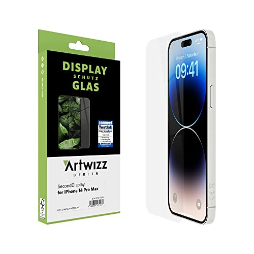Artwizz SecondDisplay Schutzglas kompatibel für iPhone 14 Pro Max - HD Displayschutz aus Sicherheitsglas, 9H Härte von Artwizz