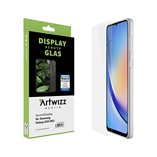 Artwizz SecondDisplay Schutzglas kompatibel mit Samsung Galaxy A34 (5G) - HD Displayschutz aus Sicherheitsglas, 9H Härte, Hüllenfreundlich von Artwizz