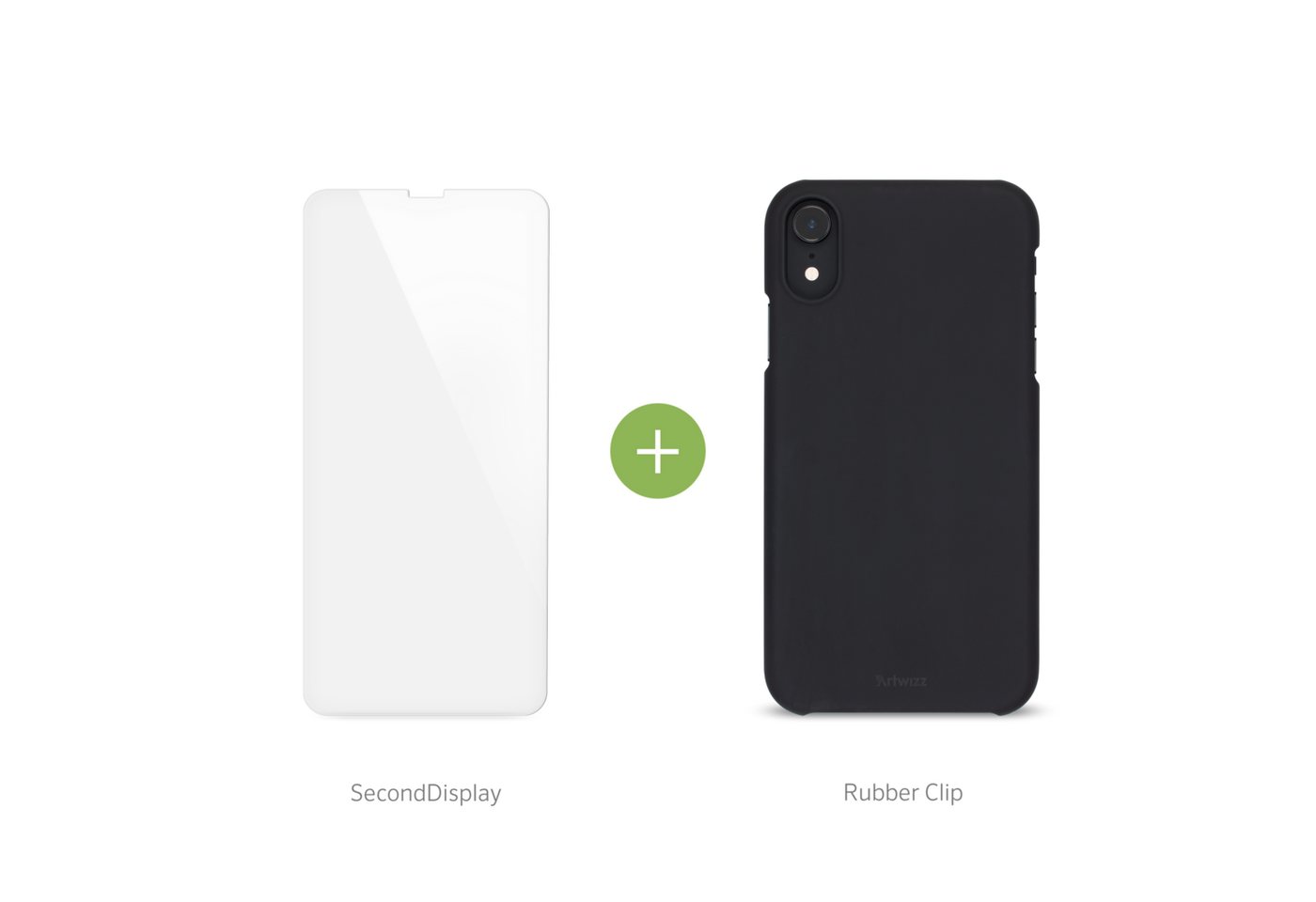 Artwizz Smartphone-Hülle Artwizz Rubber Clip + SecondDisplay Set geeignet für [iPhone 6 / 6S] - Schutzhülle mit Soft-Touch-Beschichtung + Displayschutz aus Sicherheitsglas - Mint von Artwizz