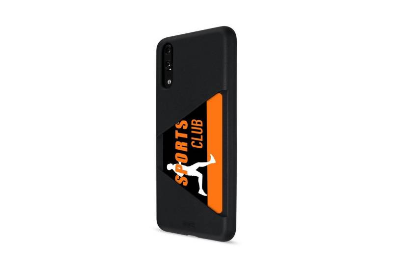 Artwizz Smartphone-Hülle Artwizz TPU Card Case - Artwizz TPU Card Case - Ultra dünne, elastische Schutzhülle mit Kartenfach auf der Rückseite für P20, Schwarz von Artwizz