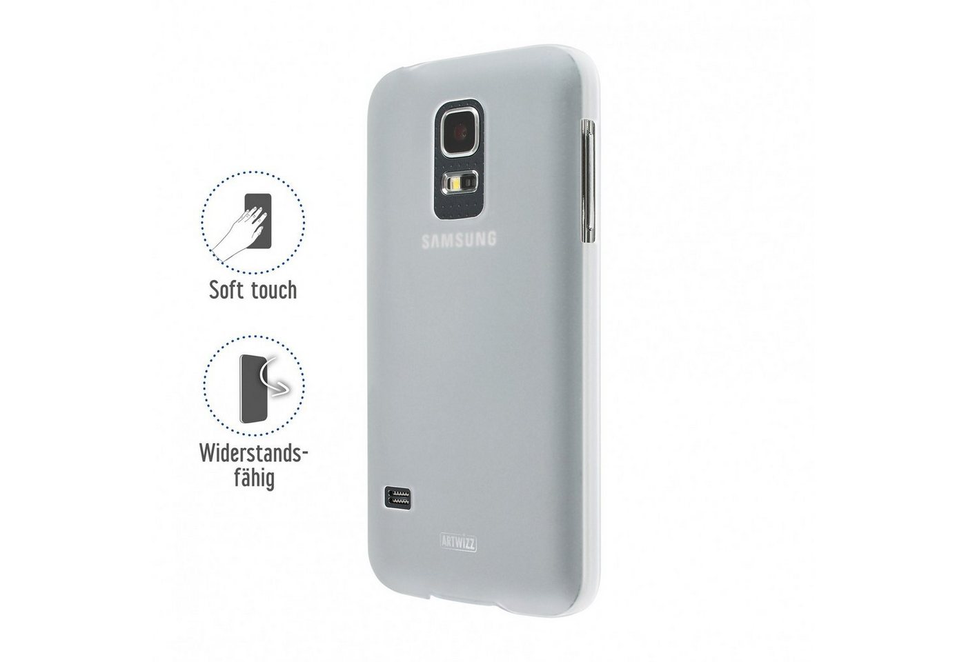 Artwizz Smartphone-Hülle Rubber Clip for Samsung Galaxy S5 mini, translucent von Artwizz