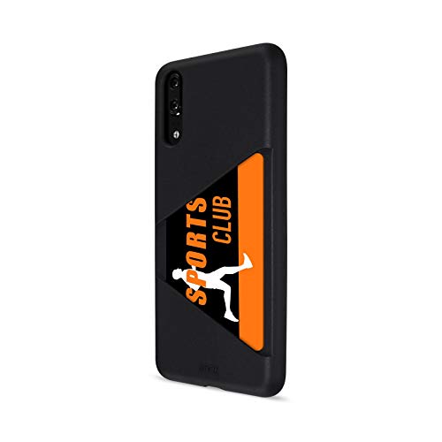Artwizz TPU Card Case Handyhülle Designed für [Huawei P20] mit Kartenfach - Schlanke Hülle mit Matter Rückseite & schwarz-glänzendem Rahmen - Schwarz von Artwizz