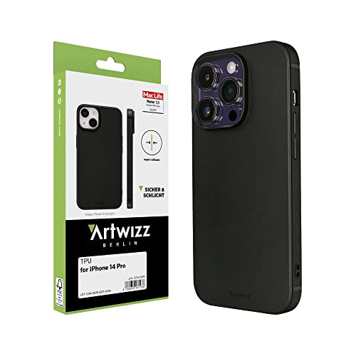 Artwizz TPU Case Schutzhülle kompatibel mit iPhone 14 Pro - Schlanke, Elastische Hülle, Kratzresistent - Matt-Schwarz von Artwizz