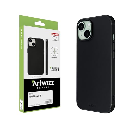 Artwizz TPU Case Schutzhülle kompatibel mit iPhone 15 - Elastische Hülle, Kratzresistent, Ultra-Dünn - Matt-Schwarz Artwizz TPU Case Schutzhülle kompatibel mit iPhone 15 - Elastische Hülle, Kratzresistent, Ultra-Dünn - Matt-Schwarz von Artwizz