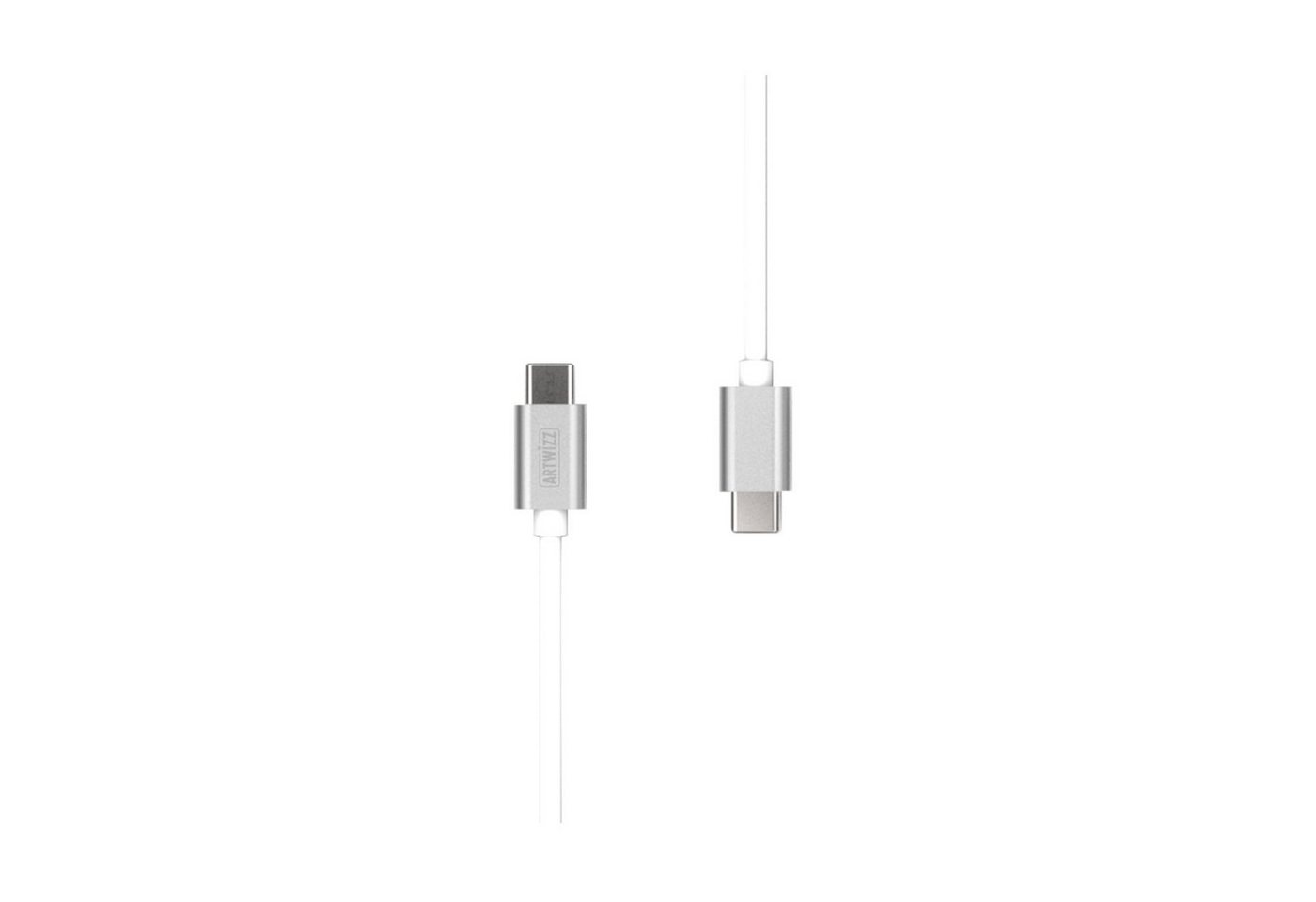 Artwizz USB-C auf USB-C male 2 Meter Kabel, Datenkabel, Ladekabel, Silber Smartphone-Kabel, USB Typ-C 2.0, USB Typ-C 2.0 (200 cm) von Artwizz