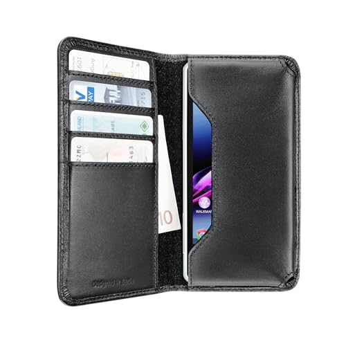 Artwizz Wallet Leder Etui kompatibel für iPhone SE (2020 2022) iPhone 8 7 6s - Hülle aus Leder mit Geldscheinfach Kartenfächern Schwarz - L von Artwizz