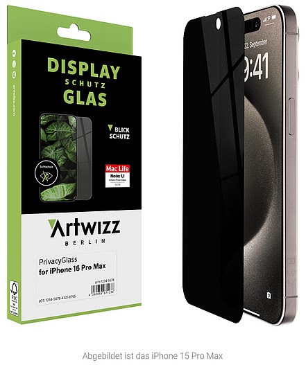 PrivacyGlass für iPhone 16 Pro Max von Artwizz