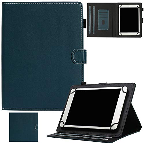 Artyond Universal Tasche für 9.0-10.5 Zoll Tablet PU Leder Stand Folio Schutzhülle mit Kartenfächer Hülle für iPad/Samsung/Kindle/Huawei/Lenovo/Android 9.0 9.6 9.7 10.1 10.4 10.5 Zoll, Dunkelgrün von Artyond