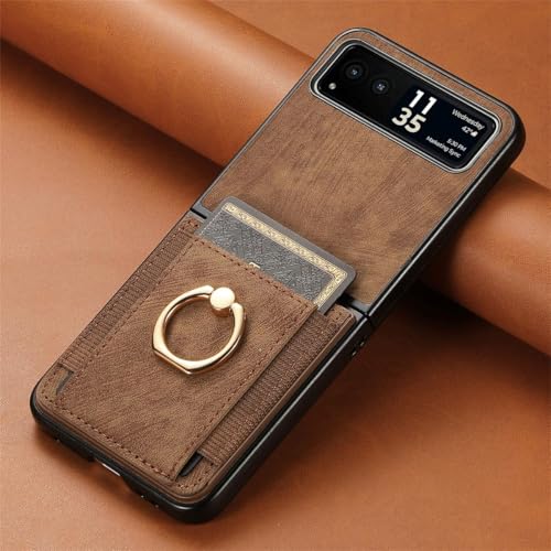 AruMinna Schutzhülle für Motorola Moto Razr/Plus 2024 mit Kartenhalter, Brieftaschen-Handyhülle mit integriertem drehbarem Ringständer, PU-Leder, Schutzhülle mit Ständer (Braun, für Motorola Razr 50 AruMinna Schutzhülle für Motorola Moto Razr/Plus 2024 mit Kartenhalter, Brieftaschen-Handyhülle mit integriertem drehbarem Ringständer, PU-Leder, Schutzhülle mit Ständer (Braun, für Motorola Razr 50 von AruMinna