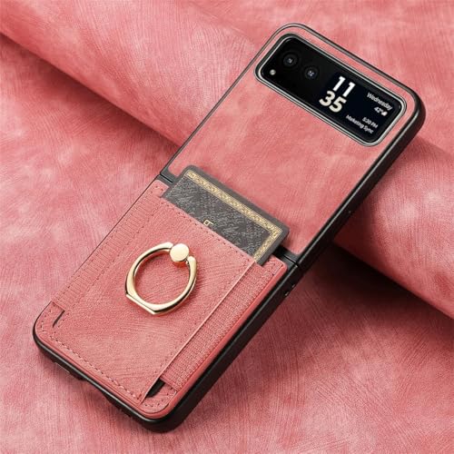 AruMinna Schutzhülle für Motorola Moto Razr/Plus 2024 mit Kartenhalter, Brieftaschen-Handyhülle mit integriertem drehbarem Ringständer, PU-Leder, Schutzhülle mit Ständer (Rosa, für Motorola Razr 50 AruMinna Schutzhülle für Motorola Moto Razr/Plus 2024 mit Kartenhalter, Brieftaschen-Handyhülle mit integriertem drehbarem Ringständer, PU-Leder, Schutzhülle mit Ständer (Rosa, für Motorola Razr 50 von AruMinna