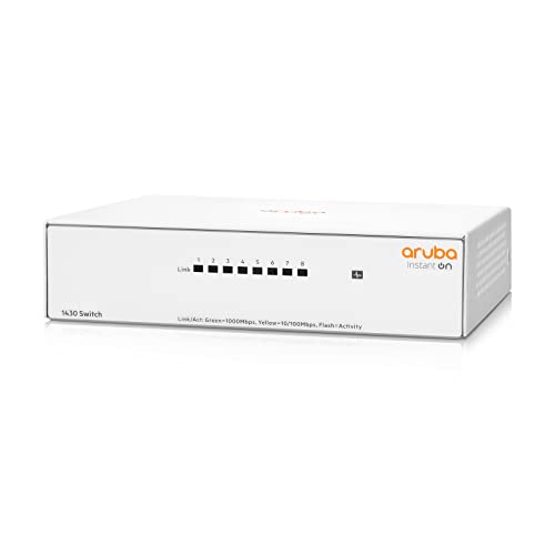 Aruba Instant On 1430 8-Port Gb Unmanaged Layer-2-Ethernet-Switch | 8x 1G | Lüfterlos | EU-Kabel (R8R45A#ABB) von Aruba a Hewlett Packard Enterprise company