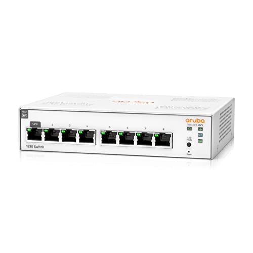 Aruba Instant On 1830 8-Port Gb Smart-Managed Layer-2-Ethernet-Switch | 8X 1G | Lüfterlos | EU-Kabel (JL810A#ABB) von Aruba a Hewlett Packard Enterprise company