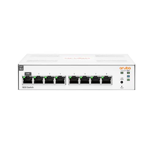 Hewlett Packard Enterprise Aruba Instant On 1830 Desktop Gigabit Smart Switch 8x RJ-45 PoE PD - JL810A Hewlett Packard Enterprise Aruba Instant On 1830 Desktop Gigabit Smart Switch 8x RJ-45 PoE PD - JL810A von Aruba a Hewlett Packard Enterprise company
