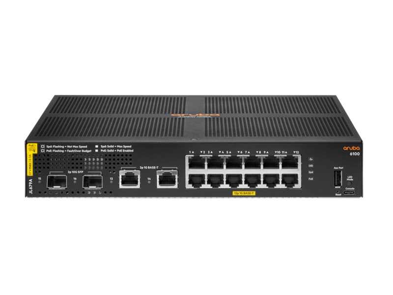 Aruba 6000 16-Port Switch (R8N89A) [12x Gigabit LAN, PoE+, 2x SFP, 2x GbE] von Aruba