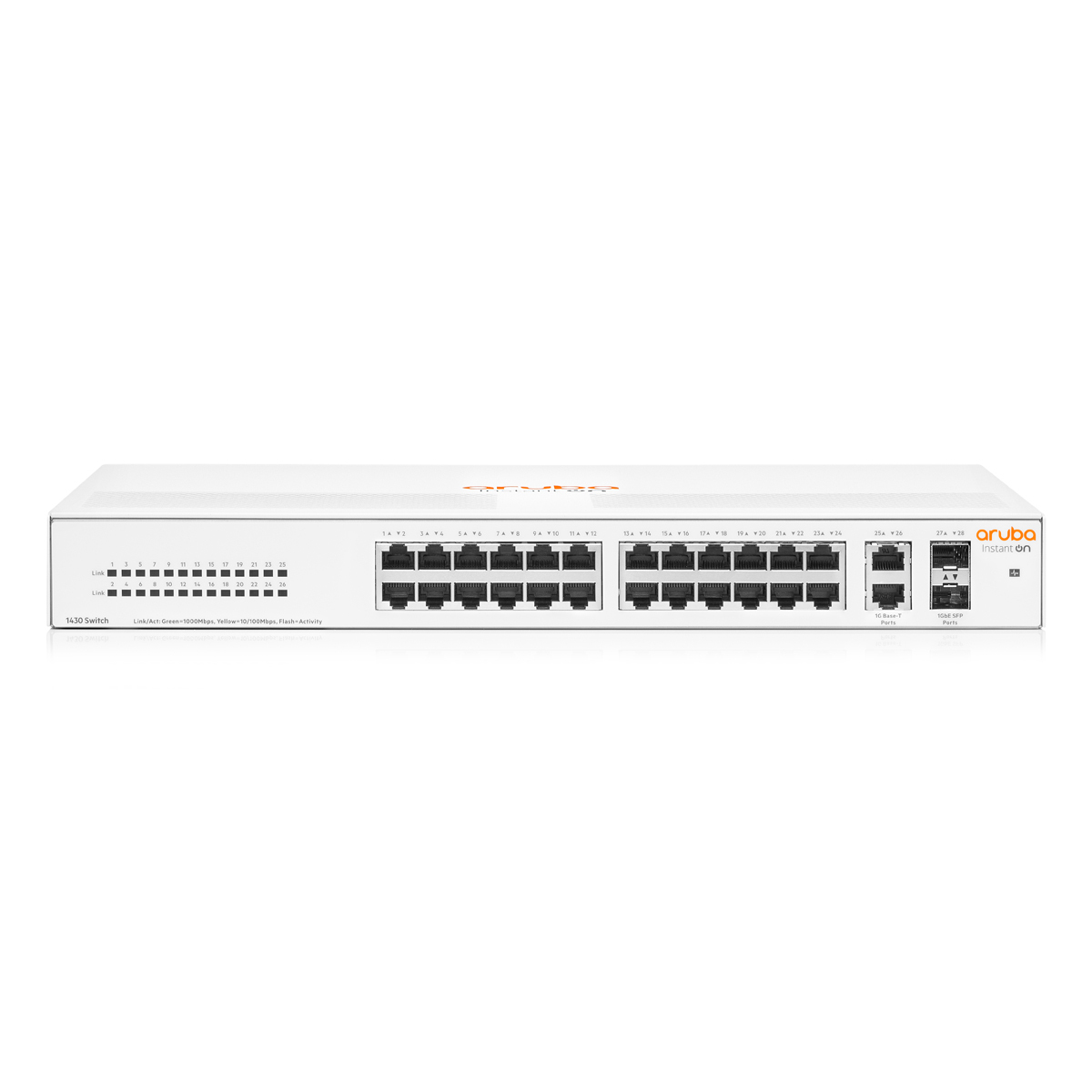 Aruba Instant On 1430 Unmanaged Switch (R8R50A) [26x Gigabit Ethernet, 2x 10 Gbit/s SFP+] von Aruba