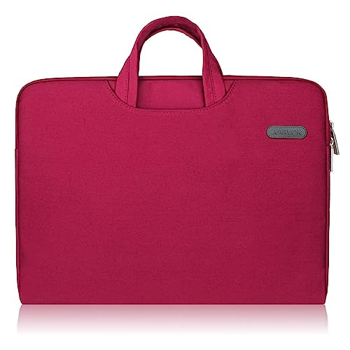 Arvok 13 13,3 14 Zoll Laptoptasche Schutzhülle Wasserdicht Canvas-Gewebe, Laptop Sleeve Case Laptophülle Notebook Hülle Tasche für Acer/Asus/Dell/Fujitsu/Lenovo/HP/Samsung/Sony, Wein Rot von Arvok