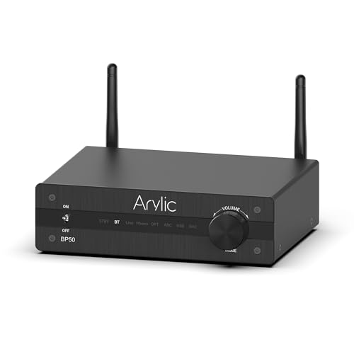 Arylic BP50 Bluetooth 5.2 aptX Musikempfänger für Heimstereoanlagen mit HDMI ARC, Phonoeingang und Free App. Bluetooth-Audioadapter mit DAC, RCA-Ausgänge für AV-Receiver oder Stereo-Vorverstärker. von Arylic