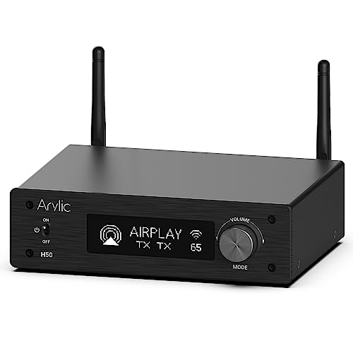 Arylic H50 Hi-Fi Multiroom WiFi Amplifier mit Bluetooth aptX HD, HDMI ARC, Airplay 2 & Spotify Streaming.Unterstützt 192Khz/24bits HD Musikübertragung & Empfang.50W*2 Verstärker von Arylic