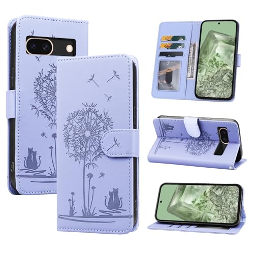 AsWant Handyhülle für Google Pixel 8A Hülle Premium Lederhülle [Kartenfach] [RFID-Blockierung] Flip Case Tasche Standfunktion Klapphülle Schutzhülle für Google Pixel 8A (Violett) von AsWant