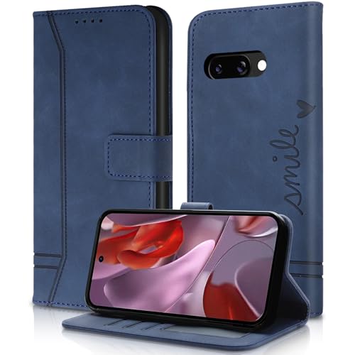 AsWant Handyhülle für Google Pixel 9a Hülle Leder- Premium Klapphülle Tasche Kartensteckplatz Magnetschnallenhalter Schutzhülle für Google Pixel 9a (Blau) von AsWant