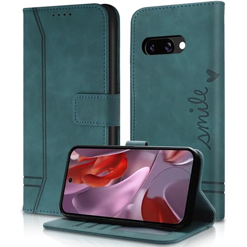 AsWant Handyhülle für Google Pixel 9a Hülle Leder- Premium Klapphülle Tasche Kartensteckplatz Magnetschnallenhalter Schutzhülle für Google Pixel 9a (Grün) von AsWant