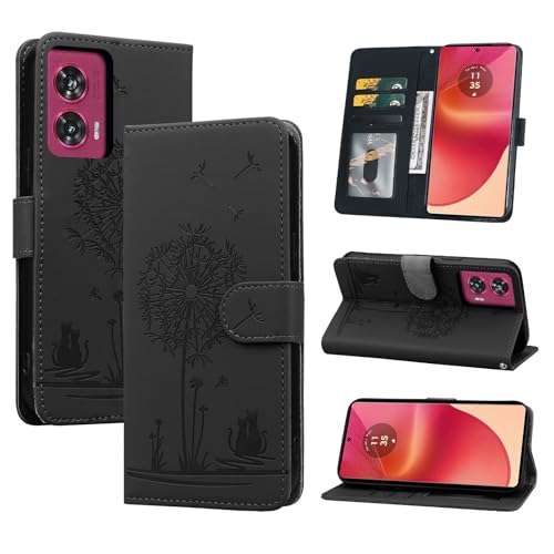 AsWant Handyhülle für Motorola Edge 50 Fusion Hülle Premium Lederhülle [Kartenfach] [RFID-Blockierung] Flip Case Tasche Standfunktion Klapphülle Schutzhülle für Motorola Edge 50 Fusion (Schwarz) von AsWant