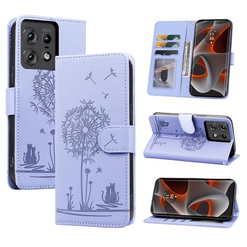 AsWant Handyhülle für Motorola Edge 50 Pro Hülle Premium Lederhülle [Kartenfach] [RFID-Blockierung] Flip Case Tasche Standfunktion Klapphülle Schutzhülle für Motorola Edge 50 Pro (Violett) von AsWant