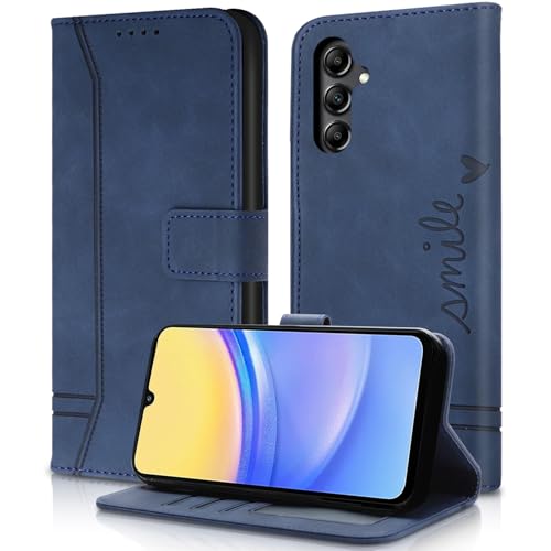 AsWant Handyhülle für Samsung Galaxy A16 5G Hülle Leder- Premium Klapphülle Tasche Kartensteckplatz Magnetschnallenhalter Schutzhülle für Sumung A16 (Blau) von AsWant