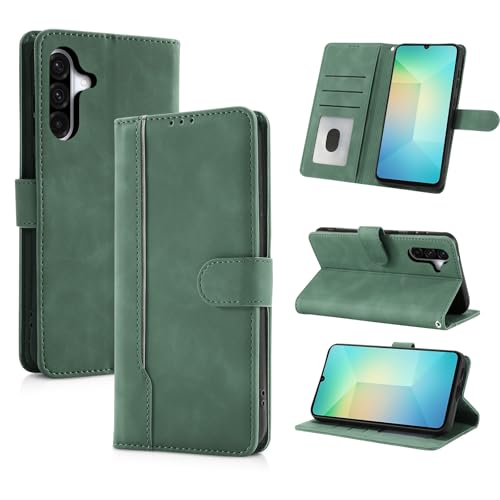 AsWant Handyhülle für Samsung Galaxy A26 5G Hülle Premium Leder Klappbar Flip Case Magnetische [Kartenfächern] [Standfunktion] Tasche RFID Schutzhülle für Galaxy A26 (Grün) von AsWant