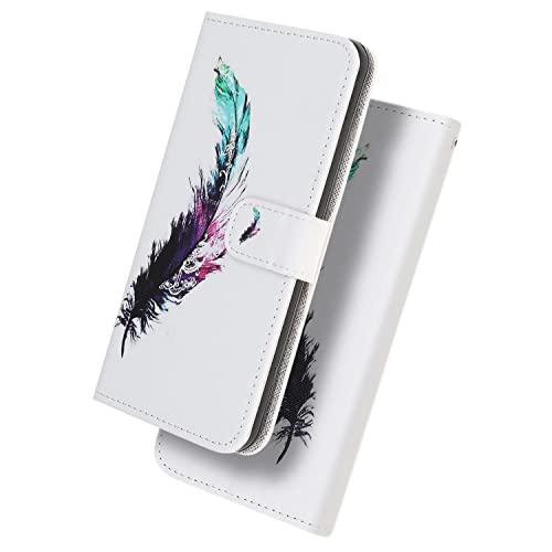 AsWant - Handyhülle für Samsung Galaxy A33 5G Hülle,Flip Gefrostet Lederhülle Case für Samsung A33 5G Hülle,Magnetverschluss Brieftasche mit Kartenfächern Standfuntion-Feder von AsWant