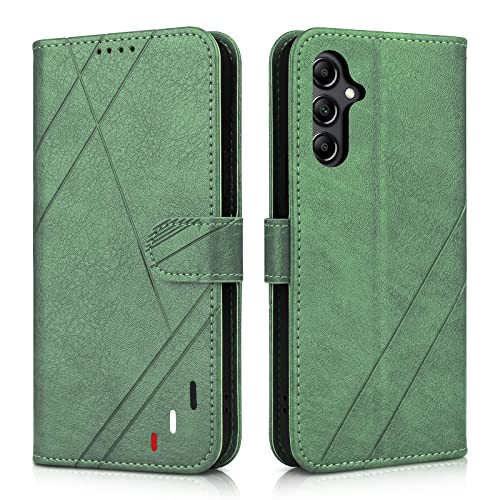 AsWant Handyhülle für Samsung Galaxy A34 5G Hülle Leder - Ultradünne Magnetisches Flip Case mit Wallet und Halterung Lederhülle Kompatibel mit Samsung Galaxy A34 5G Hülle, Grün von AsWant