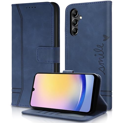 AsWant Handyhülle für Samsung Galaxy A55 5G Hülle Leder- Premium Klapphülle Tasche Kartensteckplatz Magnetschnallenhalter Schutzhülle für Galaxy A55 (Blau) von AsWant