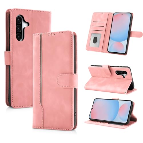 AsWant Handyhülle für Samsung Galaxy A56 5G Hülle Premium Leder Klappbar Flip Case Magnetische [Kartenfächern] [Standfunktion] Tasche RFID Schutzhülle für Galaxy A56 (Rosado) von AsWant