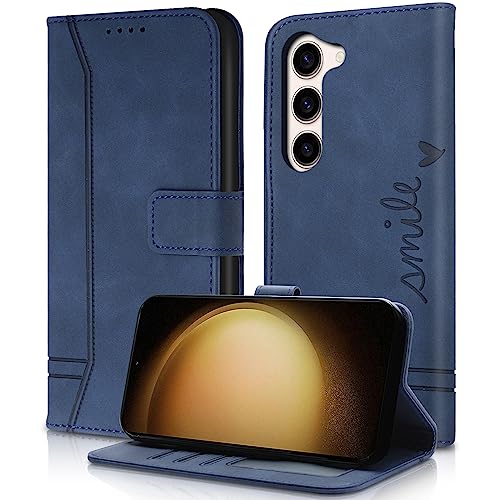 AsWant Handyhülle für Samsung Galaxy S23 Plus Leder Hülle - Magnetisches Case Book Premium PU Samsung S23+ Hülle Wallet Flip Case Schutzhülle S23 Plus 6.6 Zoll (Blau) von AsWant