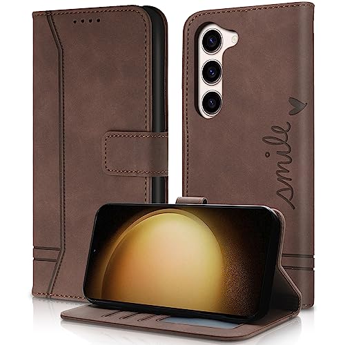 AsWant Handyhülle für Samsung Galaxy S23 Plus Leder Hülle - Magnetisches Case Book Premium PU Samsung S23+ Hülle Wallet Flip Case Schutzhülle S23 Plus 6.6 Zoll (Braun) von AsWant