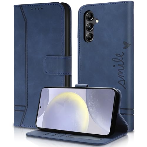 AsWant Handyhülle für Samsung Galaxy S24+ Hülle Leder- Premium Klapphülle Galaxy S24+ Tasche Kartensteckplatz Magnetschnallenhalter Schutzhülle für Samsung S24 Plus (Blau) von AsWant