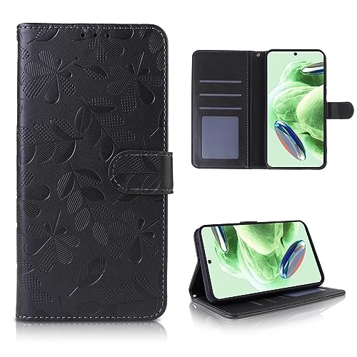 AsWant Handyhülle für Xiaomi Redmi Note 12 5G / Redmi Note 12R Pro 5G / Xiaomi Poco X5 5G Hülle Leder - Premium PU Kartensteckplatz Flip Wallet SchutzHandyhülle für Redmi Note 12 Hülle, Schwarz von AsWant