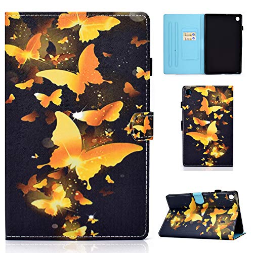 AsWant Huawei Matepad T10/Matepad T10s Hülle PU Leder Brieftasche Etui Case Flip Stand Magnetisch Tablet Schutzhülle für Huawei Matepad T 10 9.7 Zoll/Huawei Matepad T 10s 10.1 Zoll Gold Schmetterling von AsWant