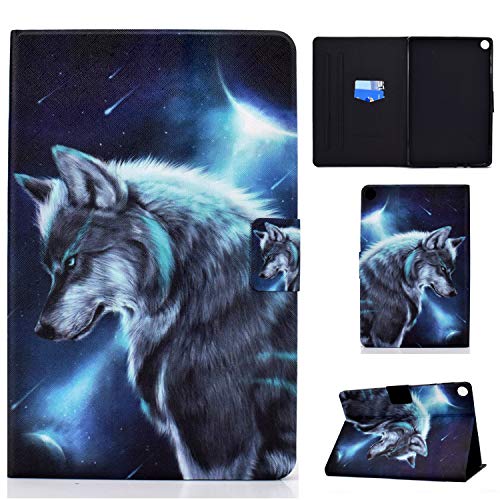 Aswant Huawei Matepad T10/T10s Hülle PU Leder Brieftasche Etui Case Folio Flip Buchstil Magnetisch Tablet Schutzhülle für Huawei Matepad T 10 9.7 Zoll/Huawei Matepad T 10s 10.1 Zoll Wolf von AsWant