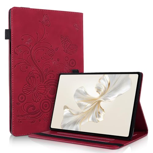 AsWant Hülle für Honor Pad 9 12.1-Zoll Ultradünne Hülle mit Brieftasche Funktion und Standfunktion Kompatibel mit Honor Pad 9, Rot von AsWant